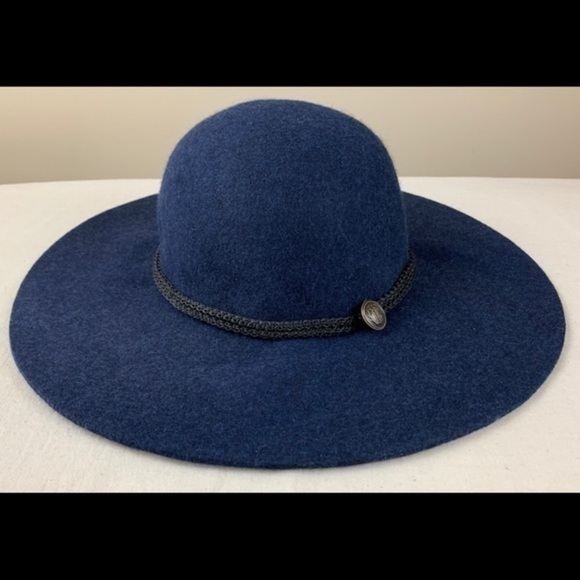 Navy Blue Boho Wool Floppy Hat NOWT - Picture 5 of 6